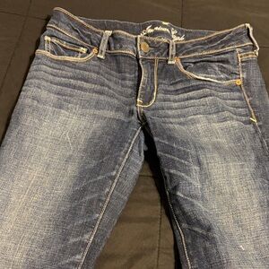 American Eagle Outfitters Indigo Skinny Jeans with Contrast Stitching